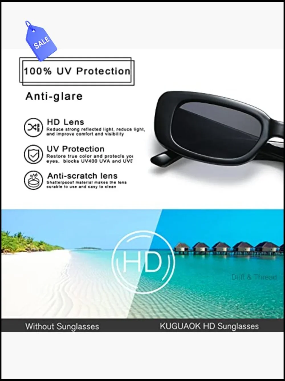 Retro Square Sunglasses UV Protection Unisex Vintage Shades